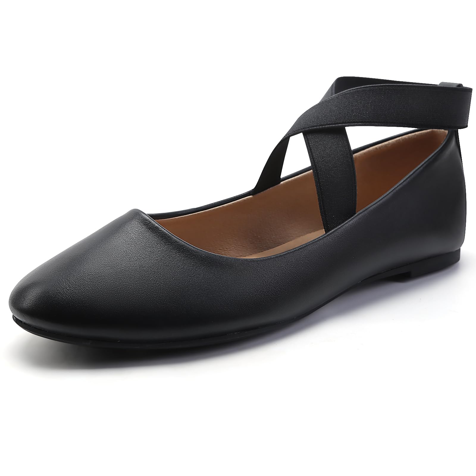 MaxMuxun Ballerine classiche da donna eleganti scarpe basse da donna con cinturino incrociato elastico confortevole ballerina scarpe da donna piatte