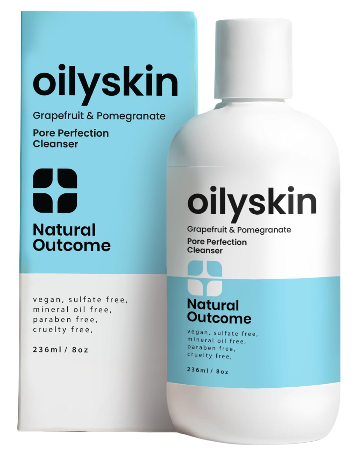 natural outcome Oily Skin Facial Cleanser - Tropical Citrus Oil Control ▏ Skincare ▏Deep Pore Clearing & Unclogging Gel Face Wash 8 oz.
