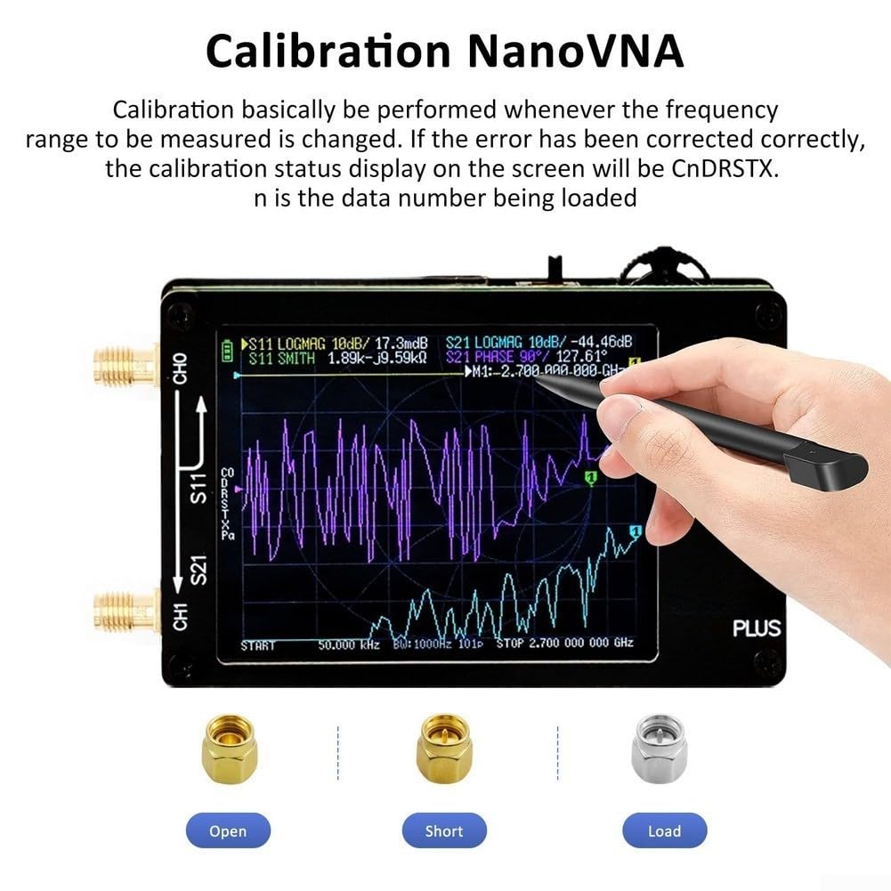 Appareil portable pour analyseur nanovna 50 kHz-2,7 GHz VNA pour module de test RF avec kit d'étalonnage et interface à écran tactile (sans carte)