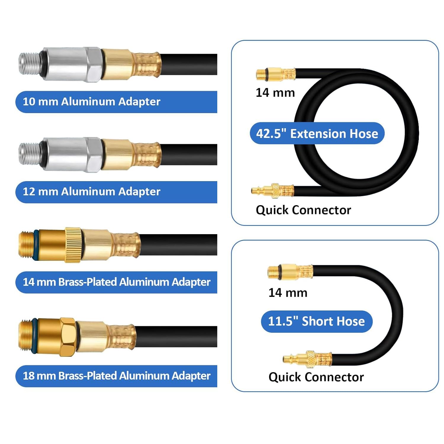Comprobador de compresión de motor de gasolina, doble manómetro, 0-100 psi, 0-7 bar | Compresión de motor de gasolina, doble manómetro