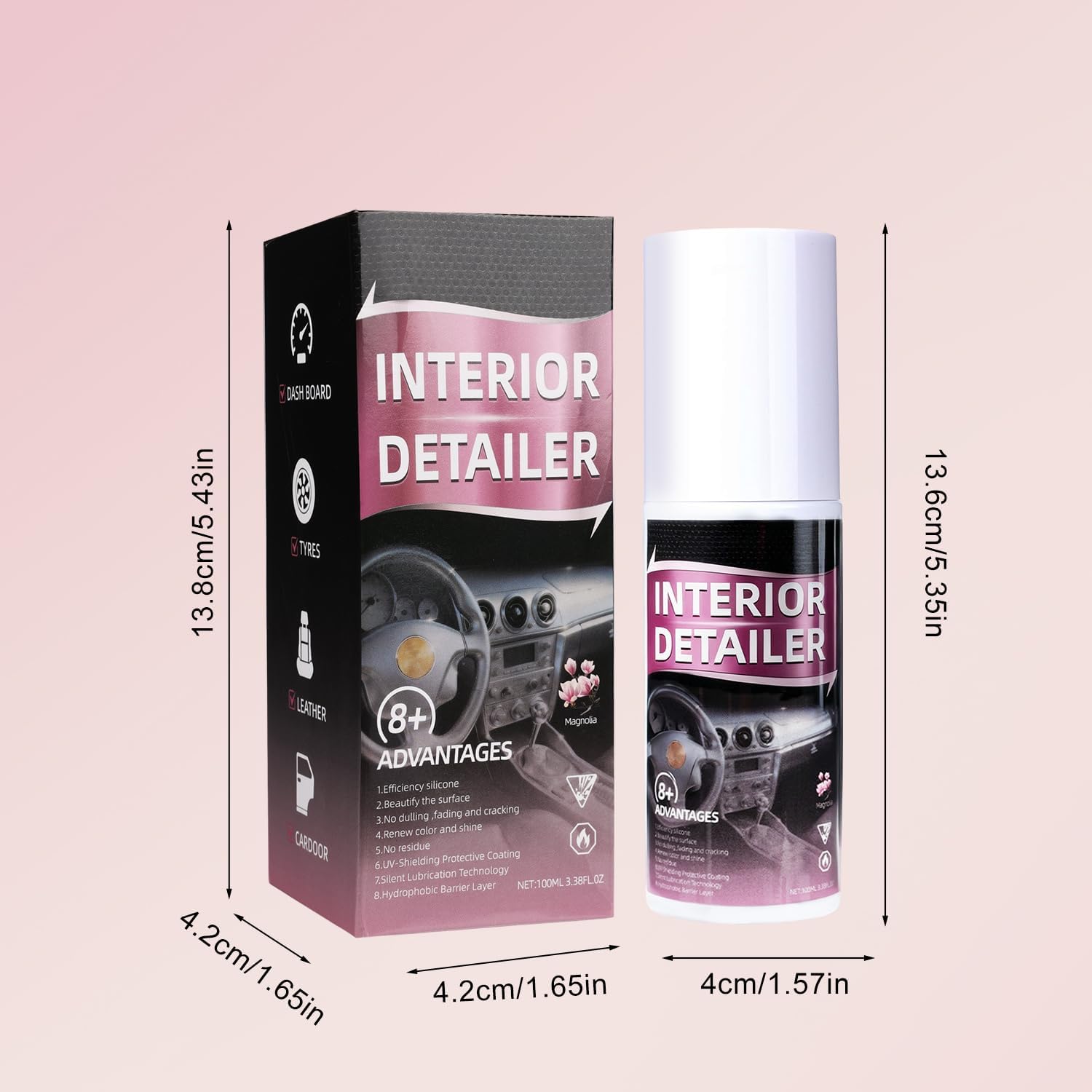 2pcs Car Interior Cleaner,Deep Cleaner Polishing, Large 15 Ounce Capacity Interior Detailer, Tire Cleaner, Suitable for Cleaning Rubber, Plastic, leather Surfaces Inside the Car - Image 7