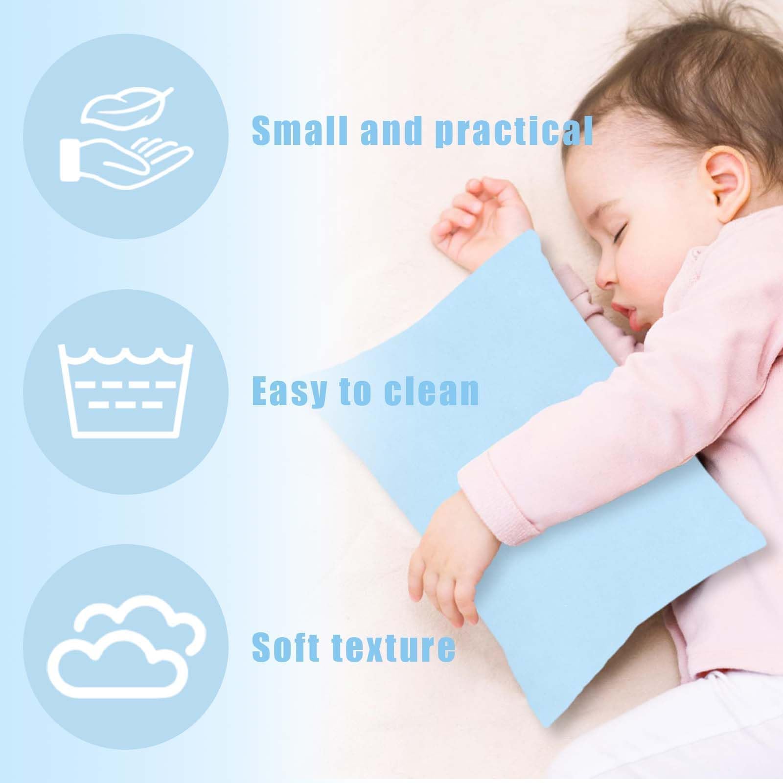 Mini Coussin De Voyage 28x17 Cm Bleu Clair - Coussin Sieste Enfant 3-6 Ans, Oreiller Cervical Lavable, Confort Nomade
