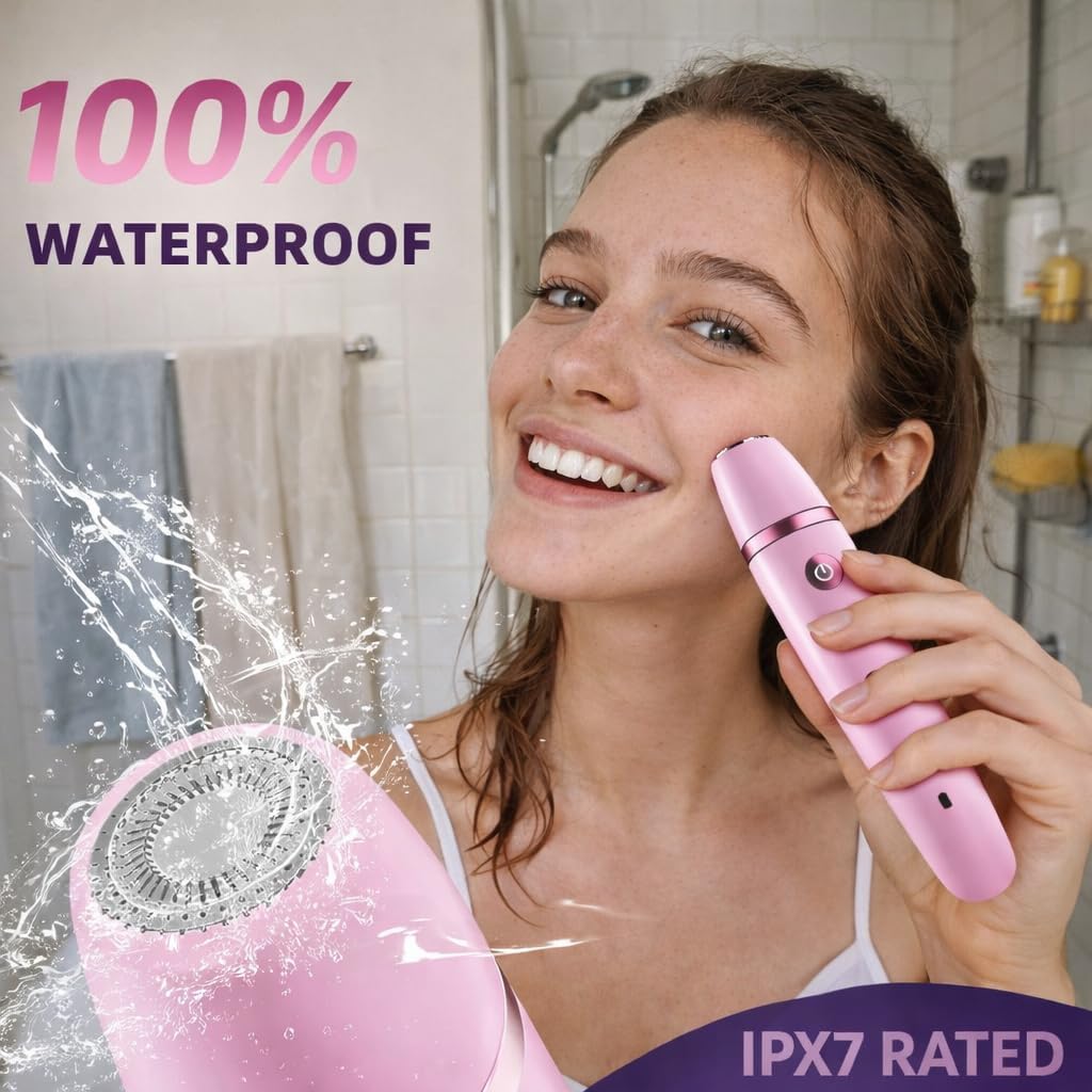 Women's Bikini Trimmer, Electric Shaver, Dual Head Electric Razor, Two-in-One Women's Body Shaver, and Ipx67 Waterproof Wet & Dry Use Body Hair Trimmer (Pink) - Image 7