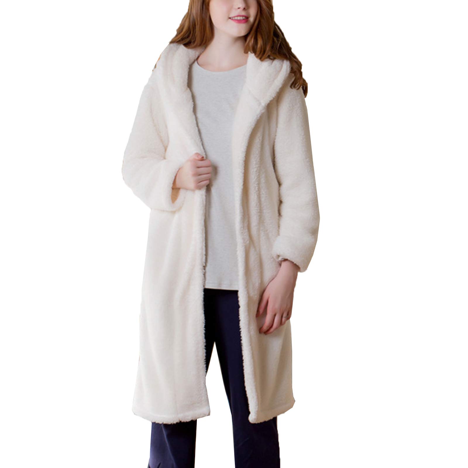 Peignoirs automne-hiver pour femmes chemise de nuit velours blanc