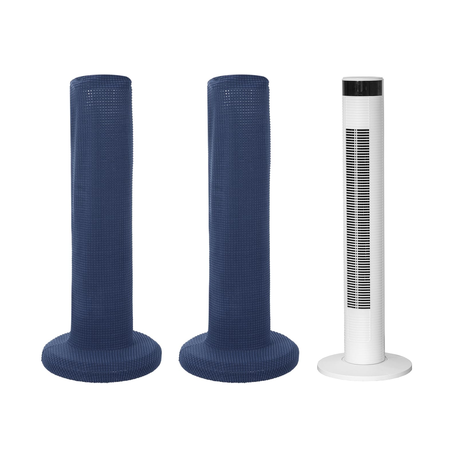 Housse anti-poussière ventilateur tour 104 cm protection rangement colonne bleu x2