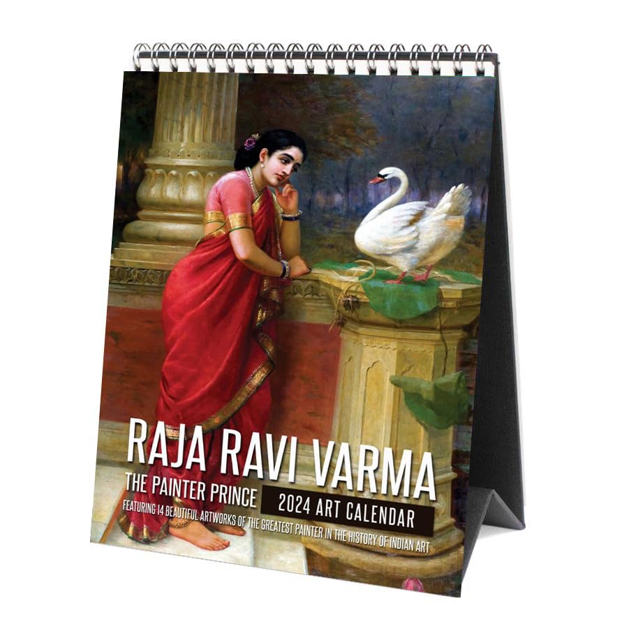 Image of Tallenge - Raja Ravi Varma 2024 Desk Calendar - 6 x 9 Inches for Home & Office (Paper, Desk Calendar)