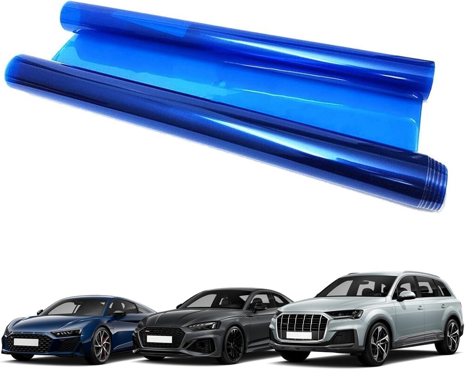 SUNBIRD Headlight Fog Light Taillight Tint Film,Car Light Tint Film Self-Adhesive Vinyl Wrap Protector Film for Cars, Trucks, SUVs (Blue, 12" x 24" Inch)