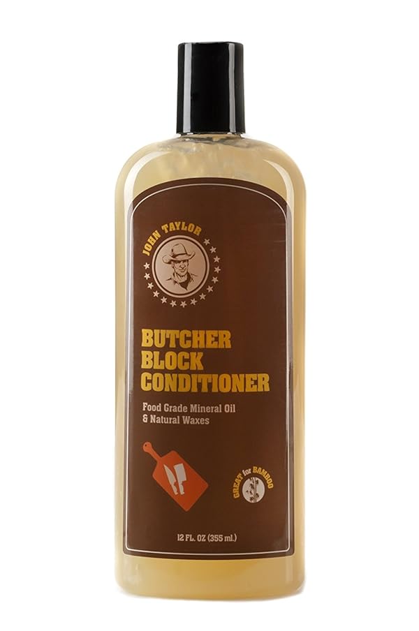 John Taylor 12Oz Butcher Block Wood Conditioner, Made from Food Grade Mineral Oil, Beeswax, and Carnauba Wax for Conditioning and Preservation, Cutting Board Oil, Wood Polish, Made in USA by John Taylor - Used condition - US$11.90