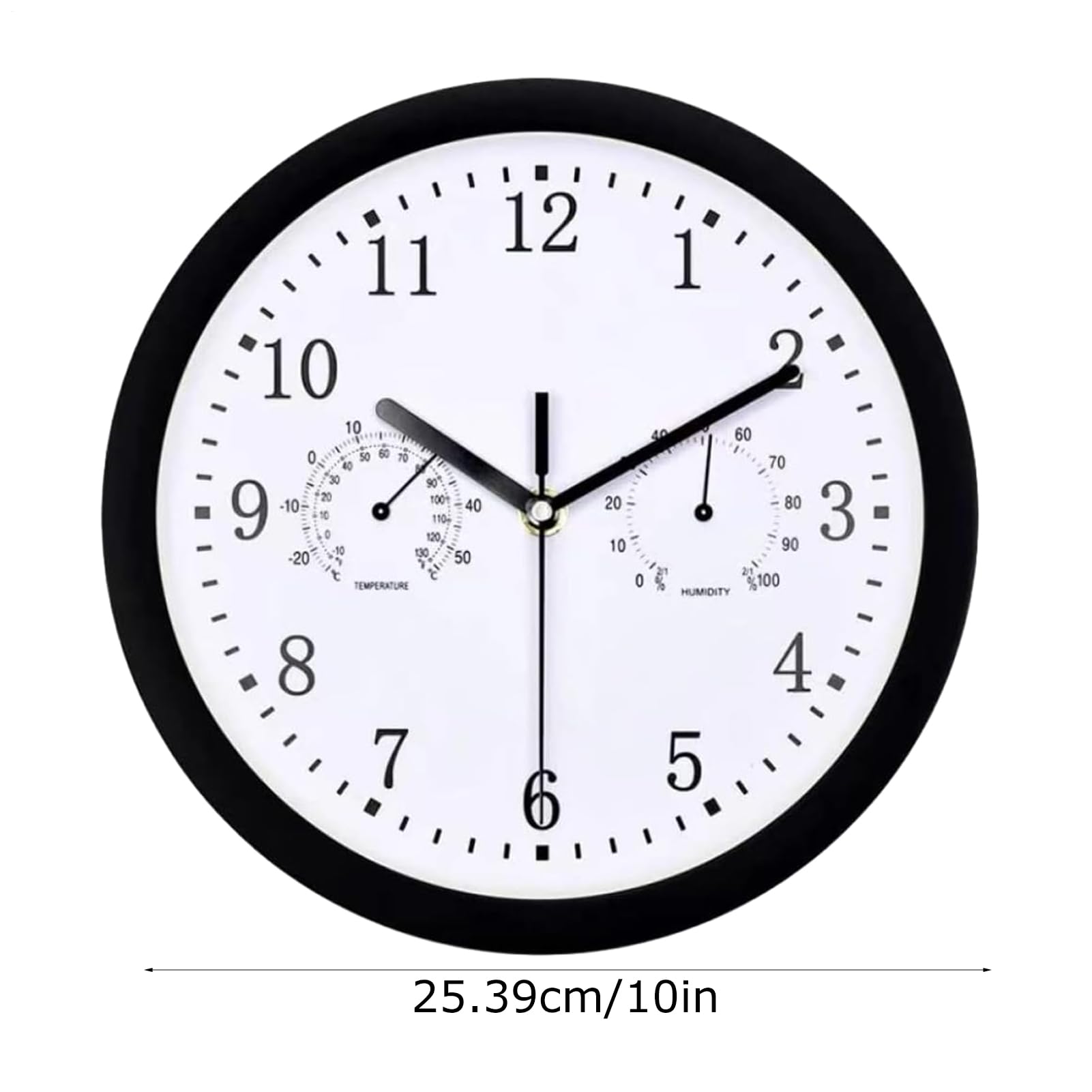 Genérico Relojes de Exterior Impermeables, Gran Reloj De Jardín con Alarma, Reloj De Pared Silencioso para Exteriores con Higrómetro para Patio, Piscina, Jardín, Terraza Y Decoración del Hogar