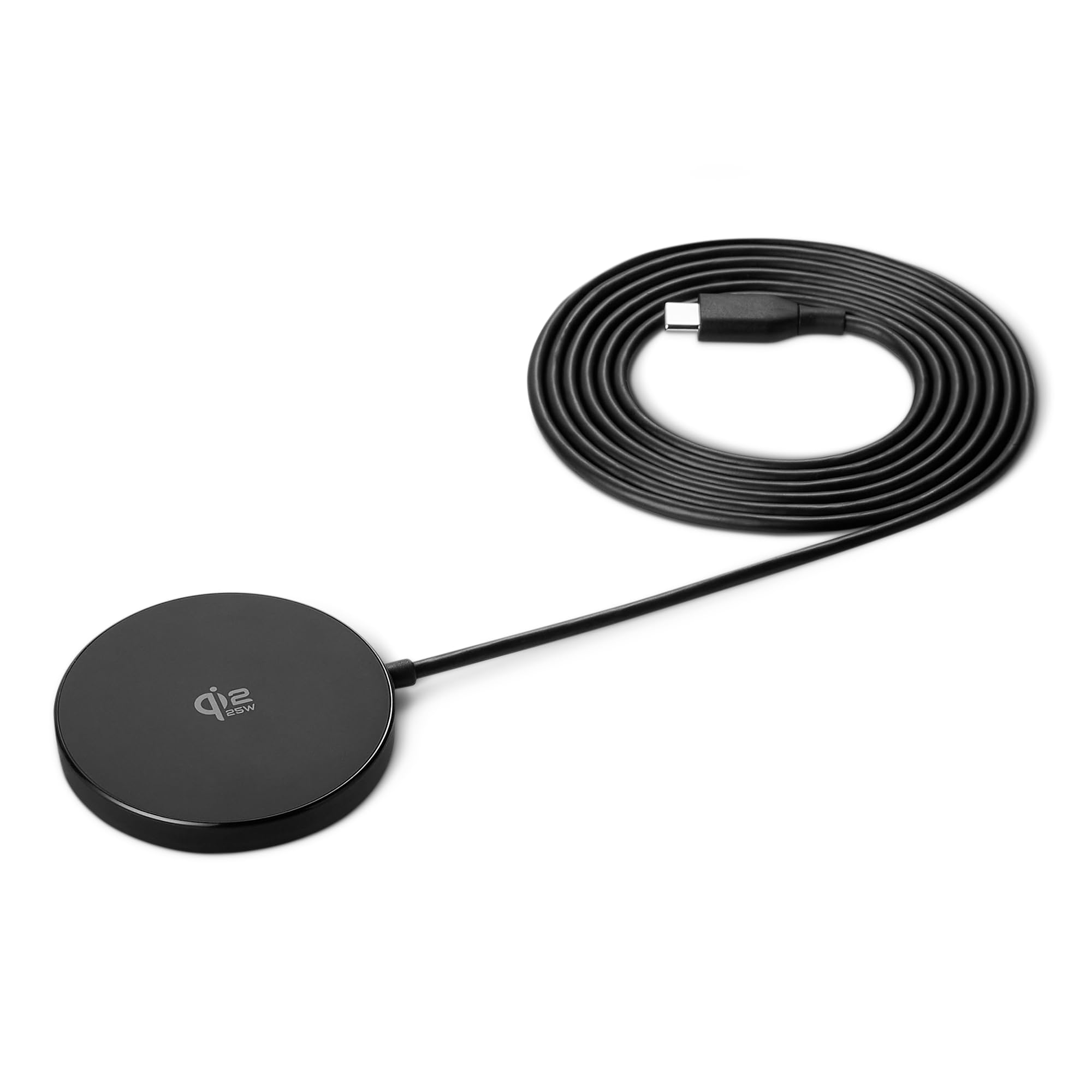 Amazon Basics 25W Qi2.2 Certified Wireless Charging Pad, MagSafe Compatible for iPhone 17/16/15/14/13/12, Magnetic Compatible for Android, Google Smartphones, Black (Adapter Not Included)