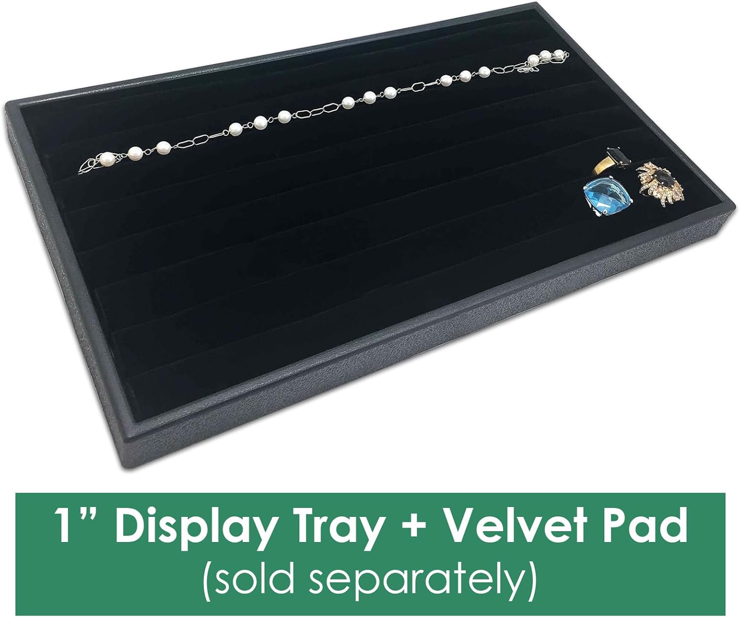 TheDisplayGuys For Your Modern Living 10-Slots Roll Velvet Foam Pad Jewelry Display Insert - Fit Full Size Tray - Organizing Rings, Earrings - Home, Drawer, or Retail - Black by The Display Guys - Image 3
