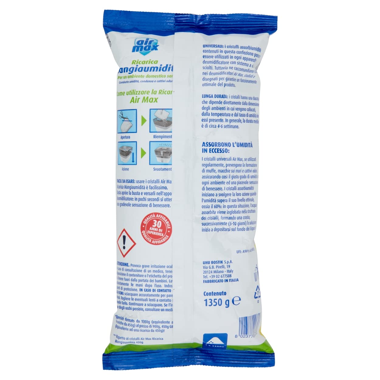 Air Max D0739 Ricariche Sali per Kit Assorbiumidità, 1,35Kg