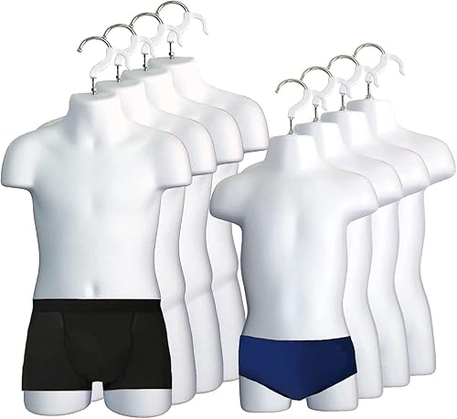 Miniatura 17 de DisplayTown Maniquí de inyección de plástico para torso y gancho para colgar en forma de torso para niños pequeños y niños (color negro, juego de 1)