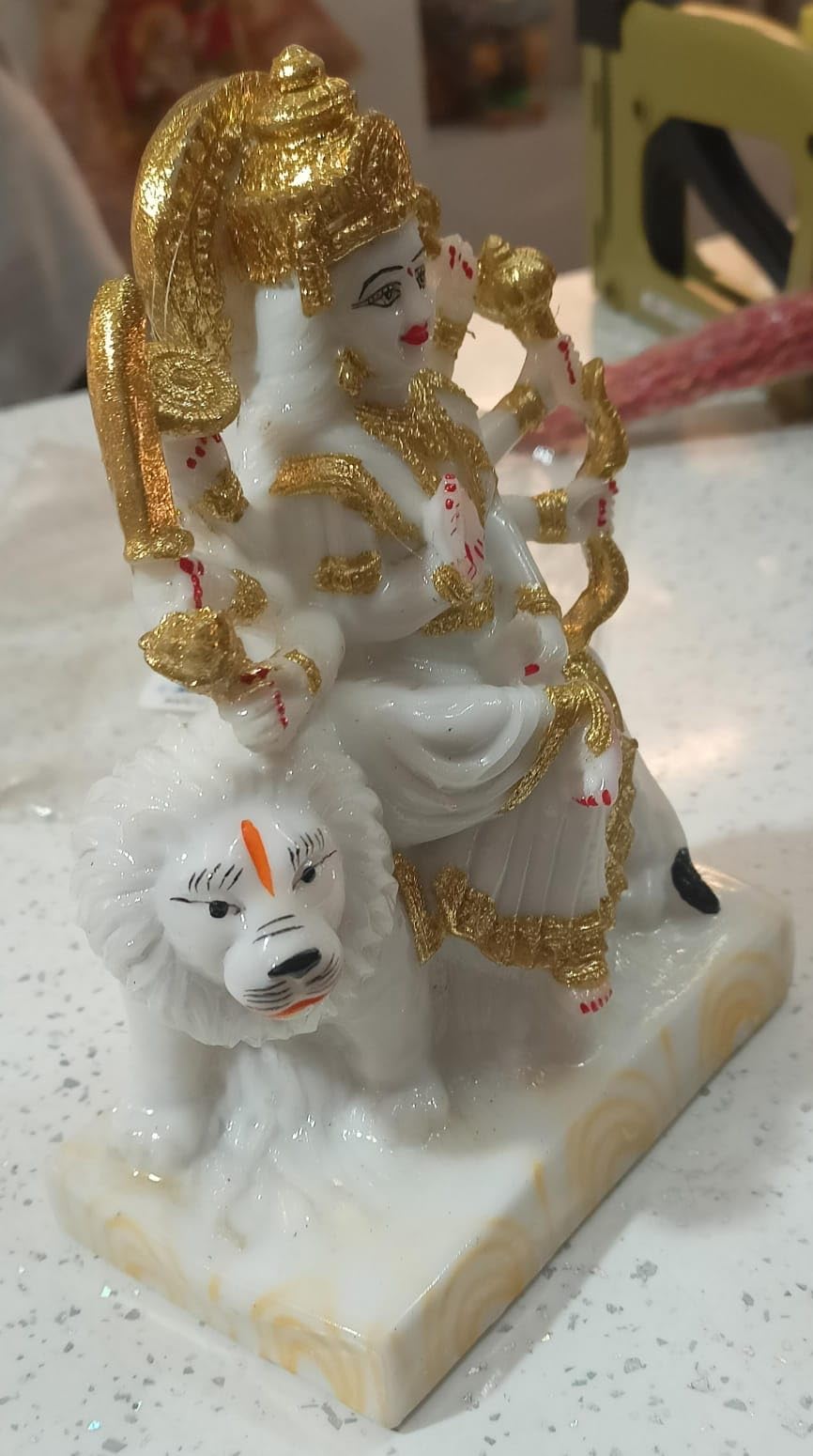 Buy Marble Dust Ambe Maa Idol Statue/Murti for Home Décor Gift