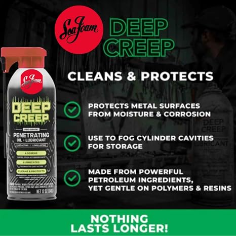 Deep Penetrating Lubricant Spray 1 Can (12 oz / 340 g) | Multi-Purpose Rust Loosener & Metal Protector | Cleans, Lubricates & Displaces Moisture on Tools, Engines & Hinges