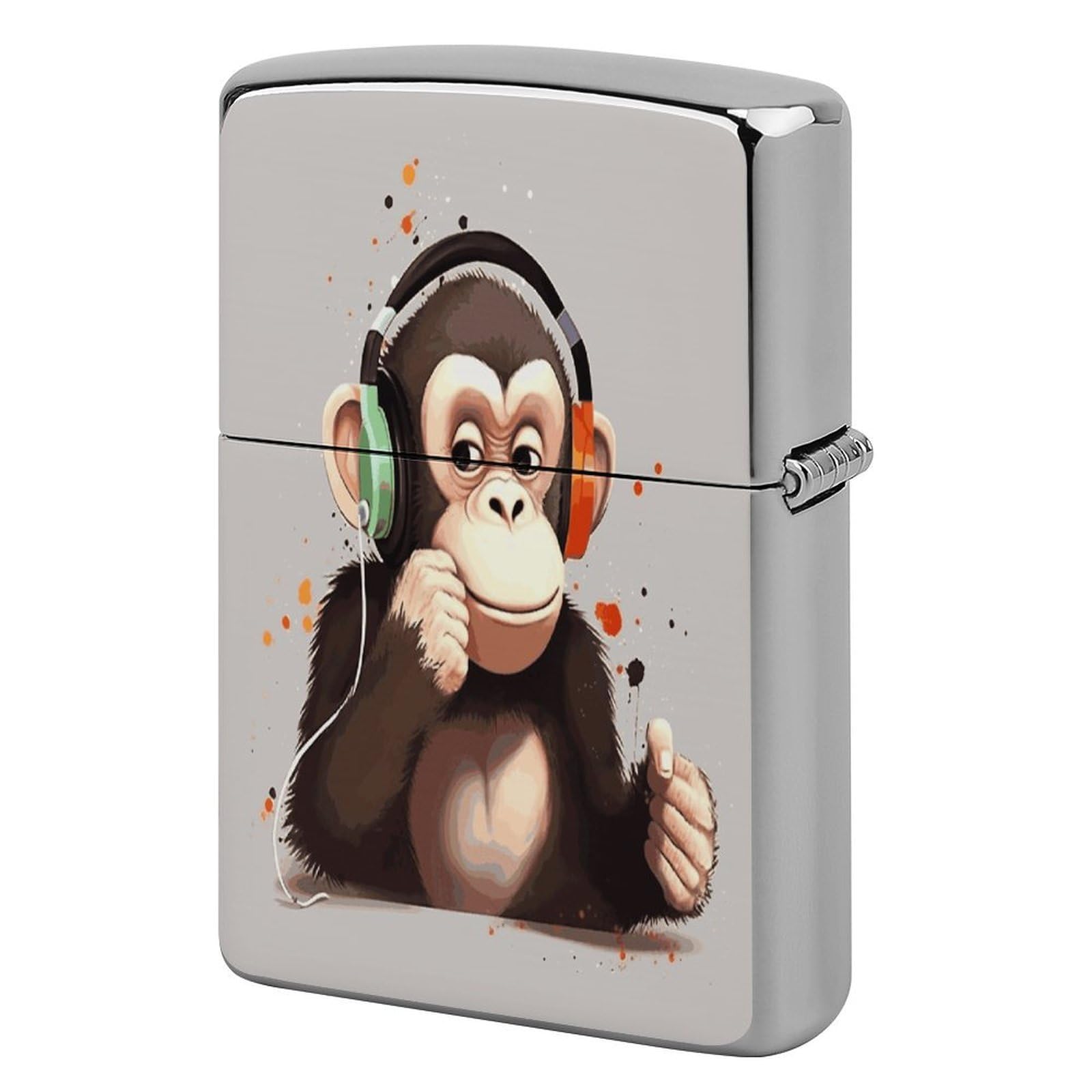 Fekiloot Style Music Monkey Lighter Case Cover Metal Lighter Case