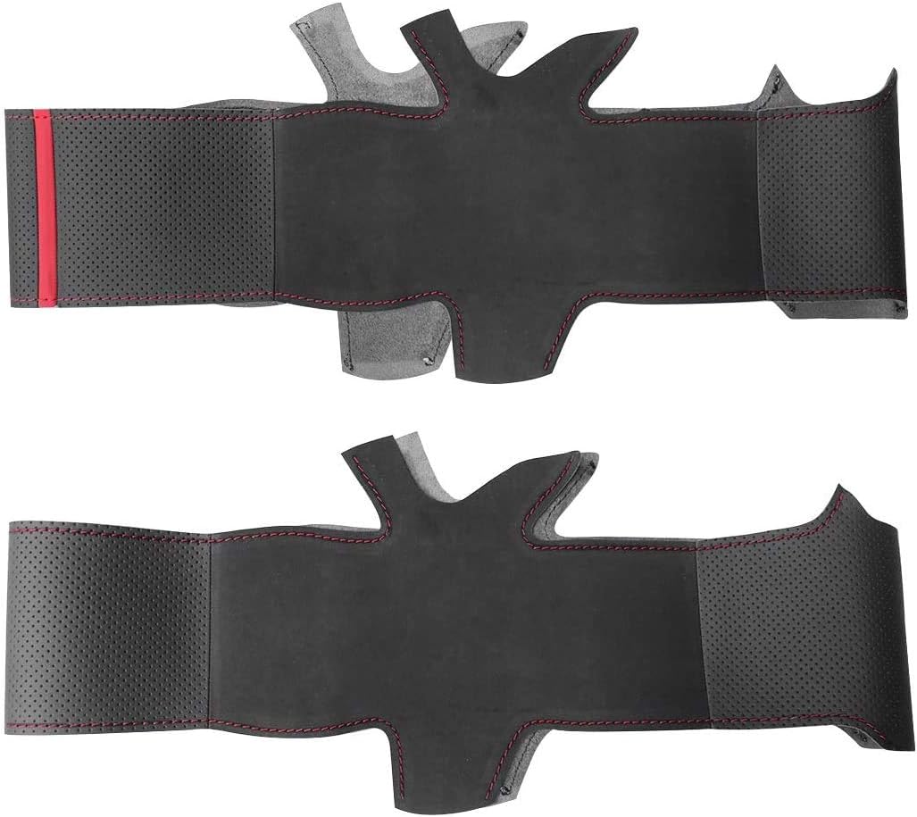 Loncky Suede Real Leather Steering Wheel Covers for Nissan Juke 2011-2017 / Maxima 2009-2014 / Sentra SR 2017 2018 / Infiniti FX35 2009-2013 / FX37 2013 / FX50 2009-2013 / QX70 2014-2016 Accessories