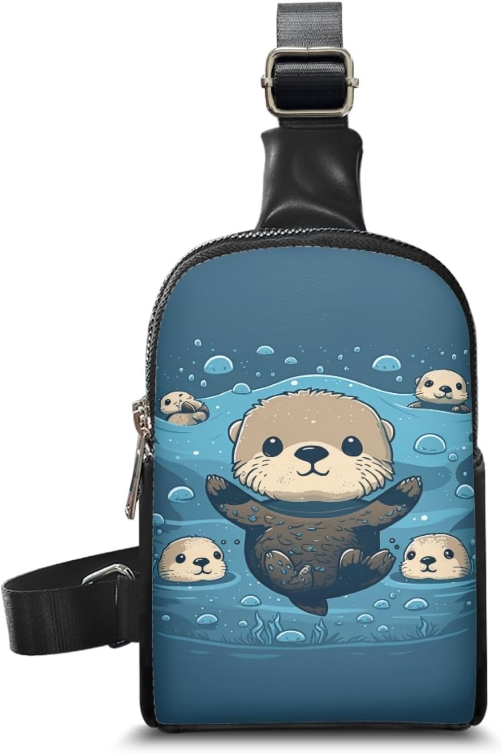 Cute Otter Women Cross Body Bag for Lady Travel Sling Bag with Card Slot Crossbody Bag for Adults Woman Lightweight Fanny Pack for Mother Men Chest Bag for Office
