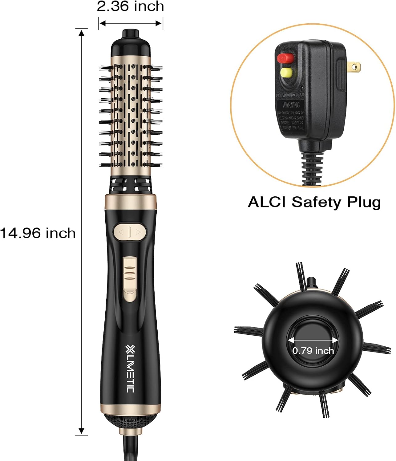 Hair Dryer Brush, 4-in-1 Hot Air Round Brush for Blow Drying, Negative Ionic Hair Tools with 2 Detachable Auto-Rotating Curling Brush for Women : Beauty & Personal Care