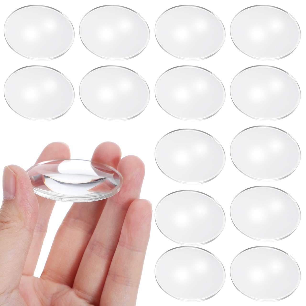 Hemobllo 20 Pcs Optical Lens - 42mm Diameter Double Convex Lenses, 68mm Focal Lengths Biconvex Lens Magnifying Glass Lens