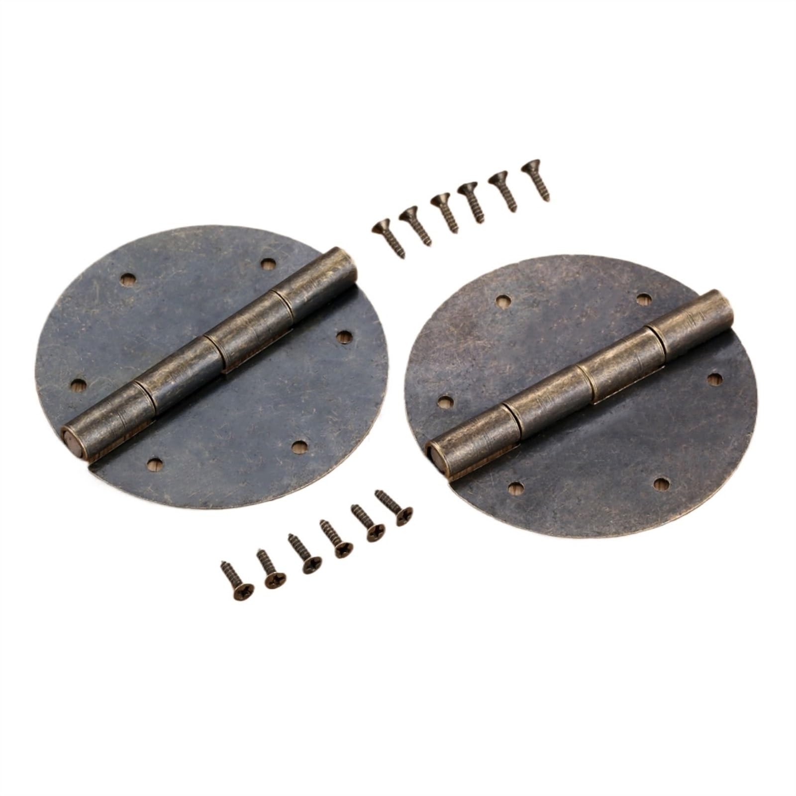 Charnière de meuble ronde 60 mm en laiton pour boîte en bois et petite porte de placard x2