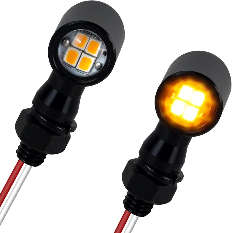 Led Turn Signal Lights Universal Mini Size Blinkers Front Motorcycle Indicator Compatible with Harley Honda Kawasaki Suzuki Triumph Yamaha