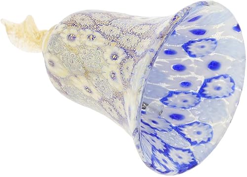 Miniatura 3 de GlassOfVenice - Colcha dorada de cristal de Murano Campana Millefiori azul