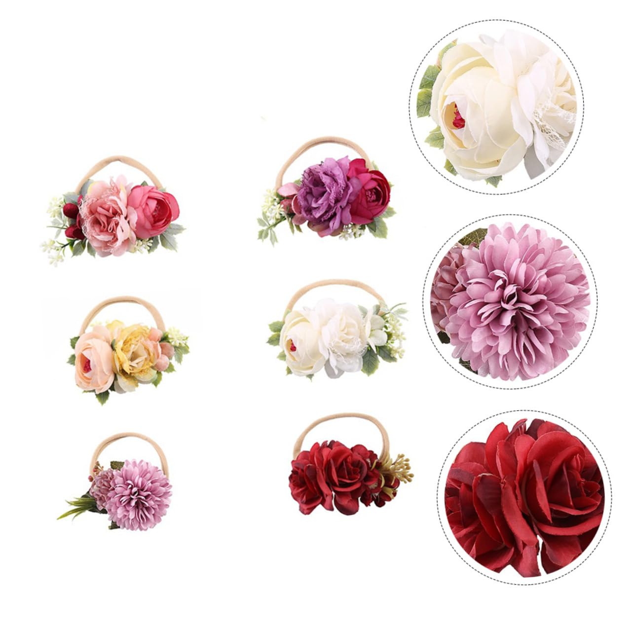 minkissy 12stücke Teiliges Bunte Mädchen-haarbänder Mit Dekorativen Kunstblumen Elastische Haaraccessoires Für Kleinkinder Für Fotografie Partys Und Besondere Anlässe
