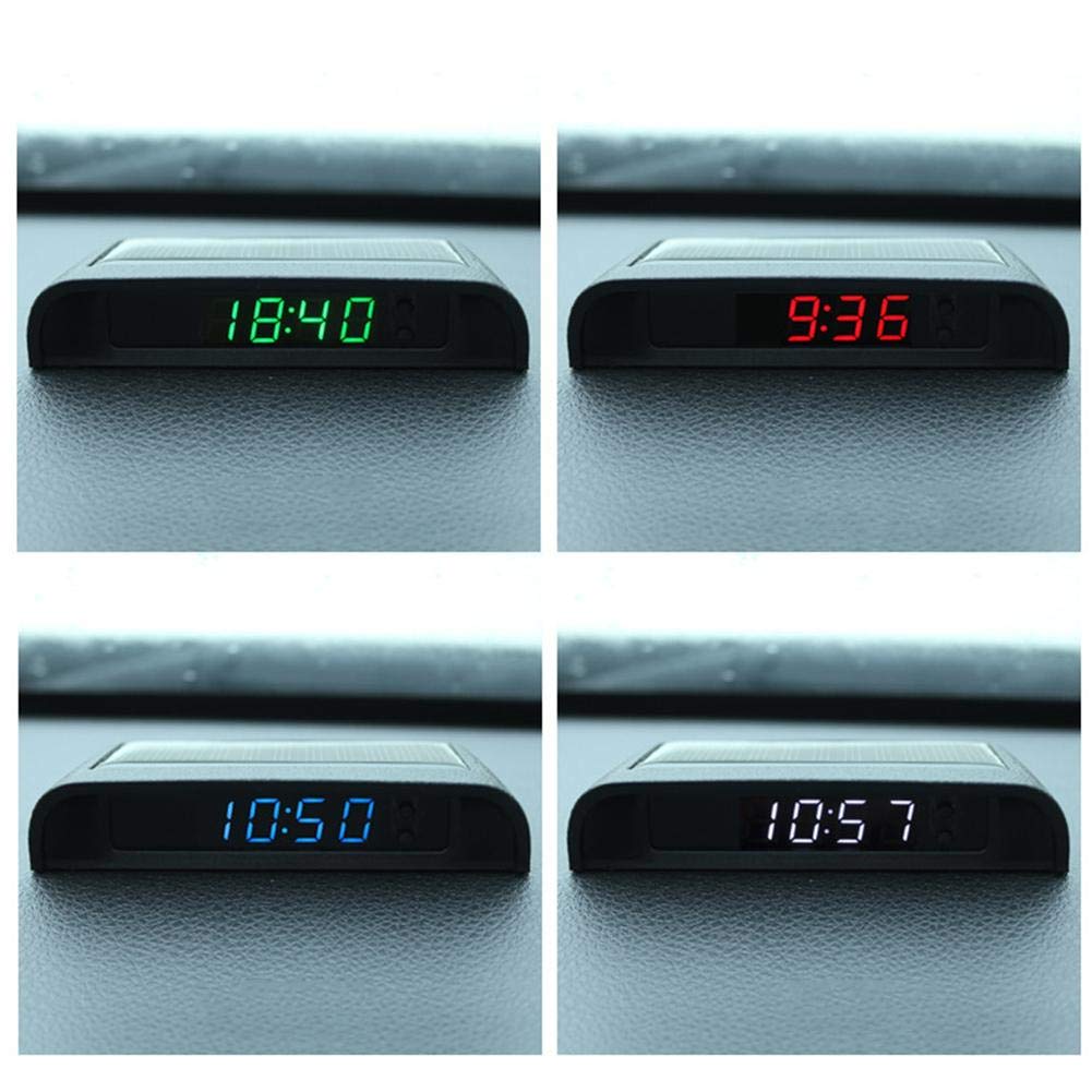 cedarfinyCar Clock Desk Clock Solar Powered 24-Hour Car Clock Auto Internal Stick-On Digital Watch With Built-in Battery Car Decoration Electronic Accessories