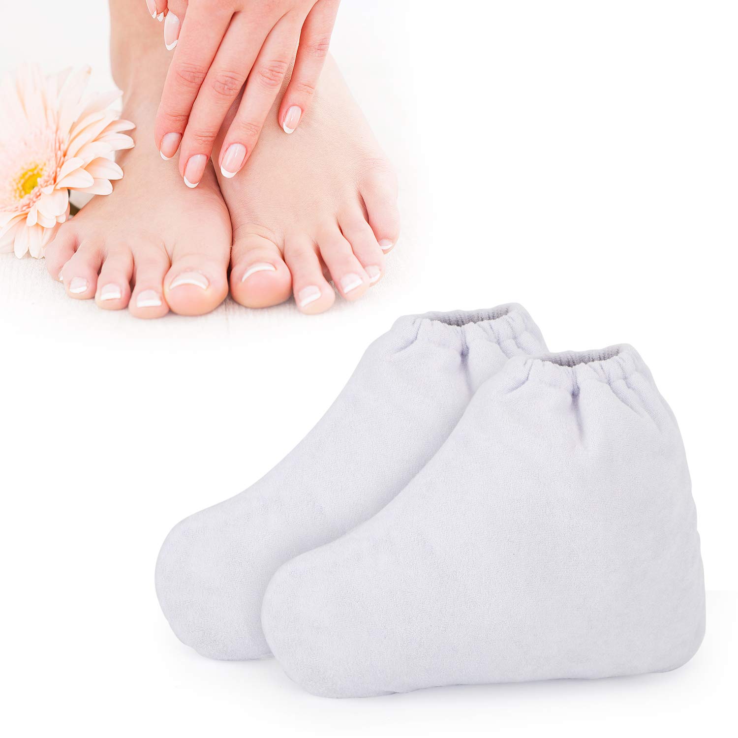 Segbeauty Paraffin Wax Liners Booties, 400 Counts Plastic Paraffin Wax Bath Liners Foot Bags, thera-py Wax Refill Booties Covers Heat SPA Liners for Wax treat-ment Paraffin Wax Machine White