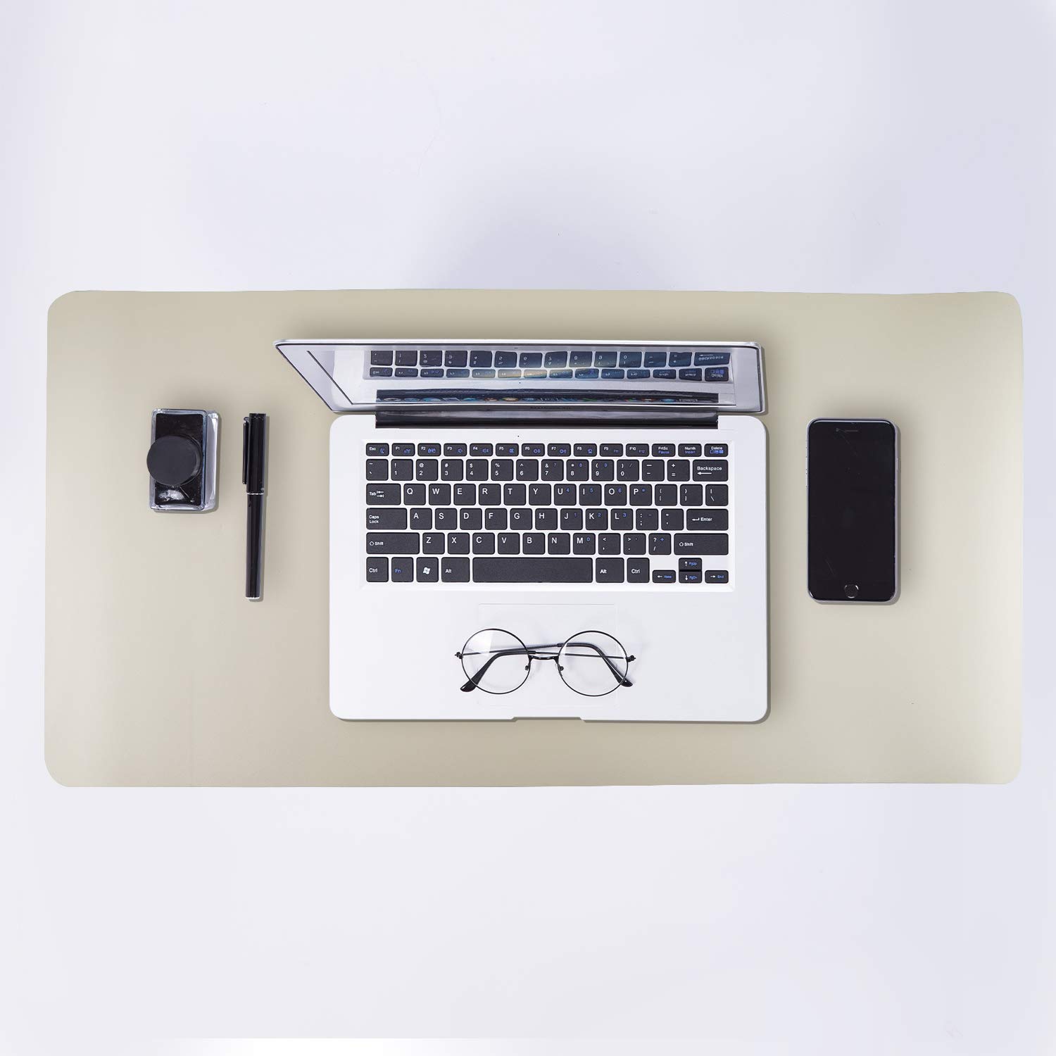 Office Desk Pad PU Leather Mat Waterprooof Extended Large Gaming Mouse Pad Organizer Smooth Writing Surface with Non Slip Rubber Base for Laptop Keyboard Mouse Pad for Home (Beige)