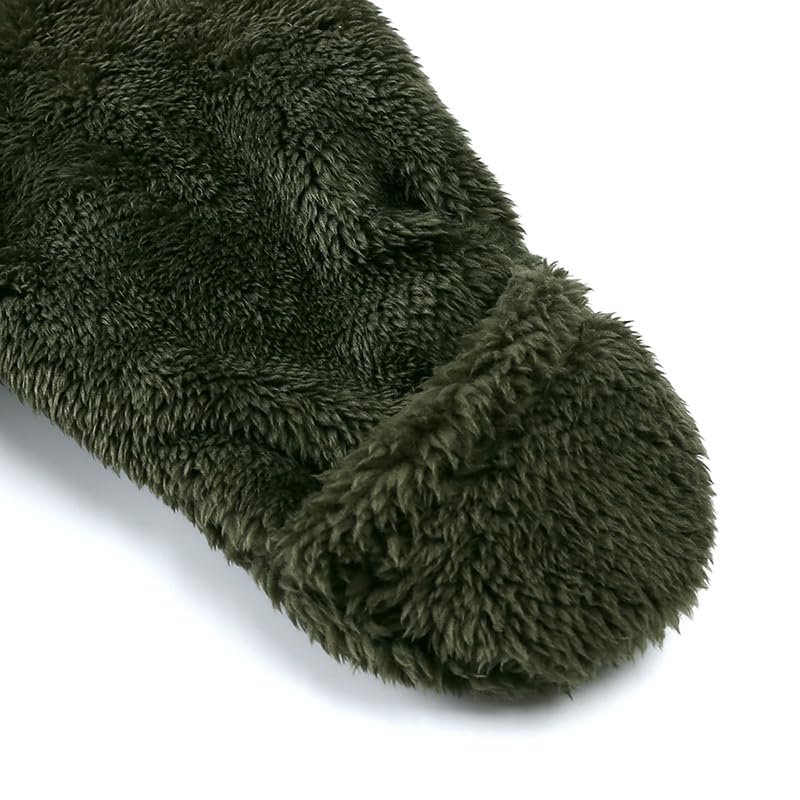 Verve Jelly Mono de invierno con cremallera para bebé recién nacido, niño y niña, sudadera con capucha y orejas de oso y pies, ropa de invierno cálida de polar