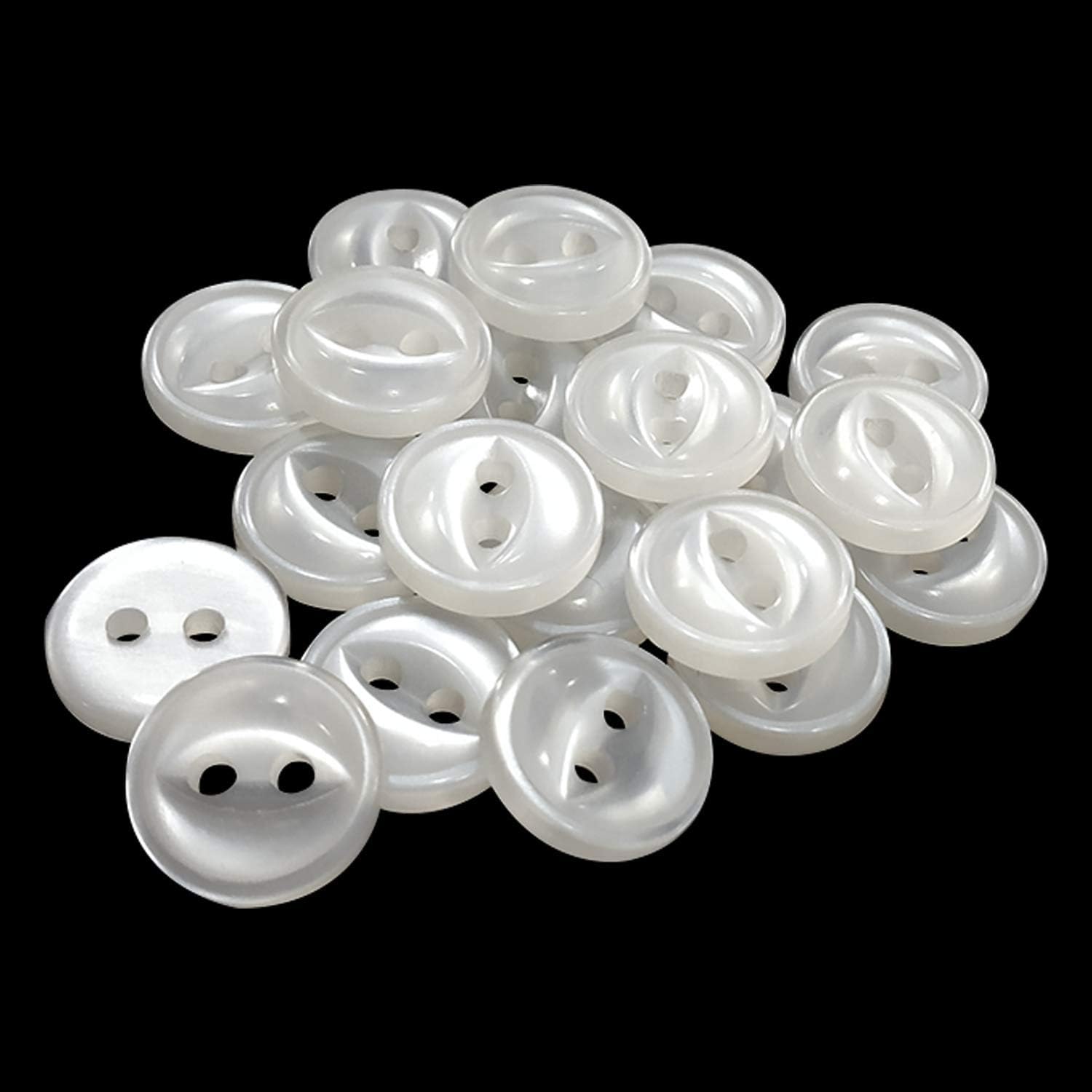 Trimming Shop Clear 11mm Round Resin Fisheye Buttons, 2 Hole Plastic Sewing Buttons for Clothing Knitting, DIY Crafts - Image 3