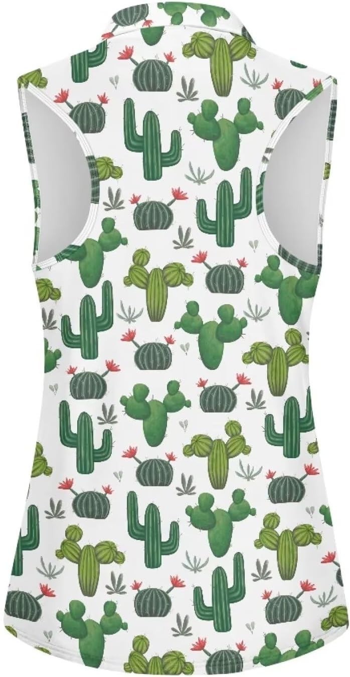 Suobstales Sleeveless Golf Polo Shirts for Women Quick Dry Collared Polo Shirts Athletic Tank Tops Lightweight Tennis Shirts