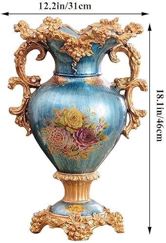 Miniatura 6 de Floreros grandes de resina retro de estilo europeo para sala de estar, comedor, centro de mesa, dormitorio, oficina, hotel, decoración del hogar,