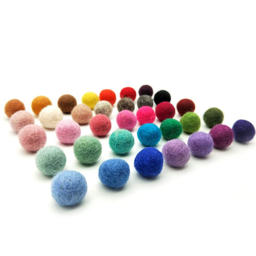 Filz-Wollkugeln 30 Mm, 100% Filzwolle, Handgemachte Pompons Für Basteln, Traumfänger, Deko (rot)