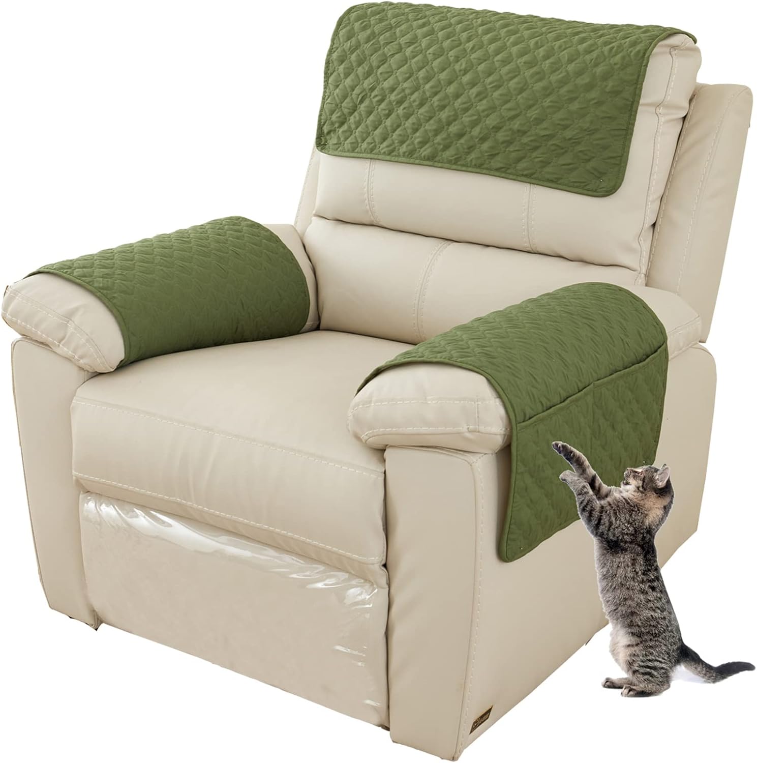 EXTLEZSA Sofa Armrest Cover, Headrest Cover for Recliner