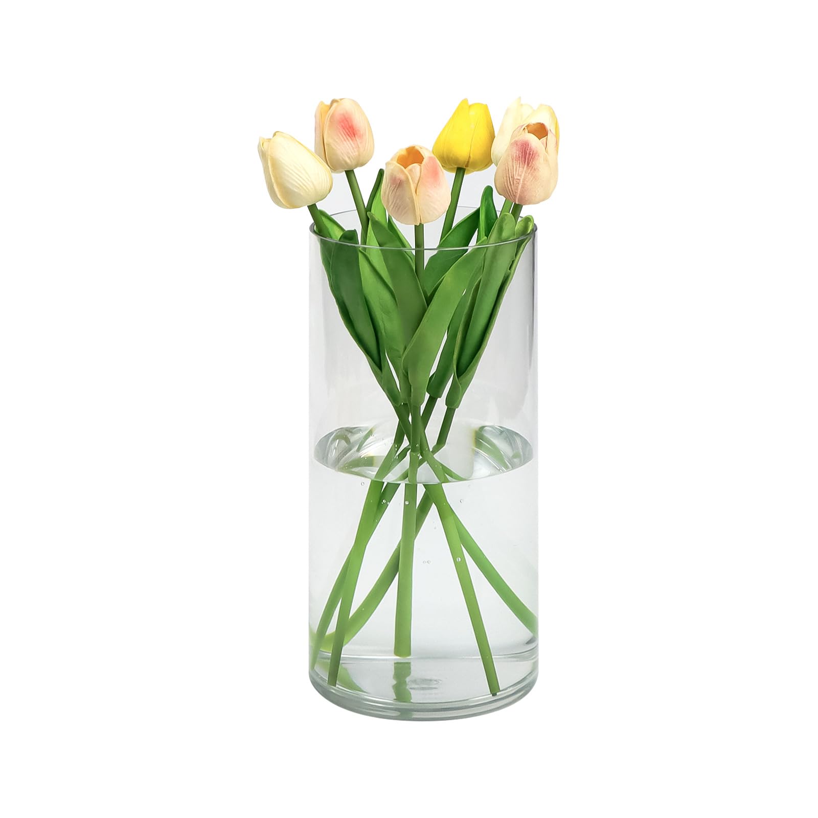 QEEYON Acrylic Cylinder Vase 25cm Tall Large Thickened Plastic Vase for Flowers Floral Arrangement for Centerpieces Living Room, Kitchen, Office, Wedding (25 x 12cm)