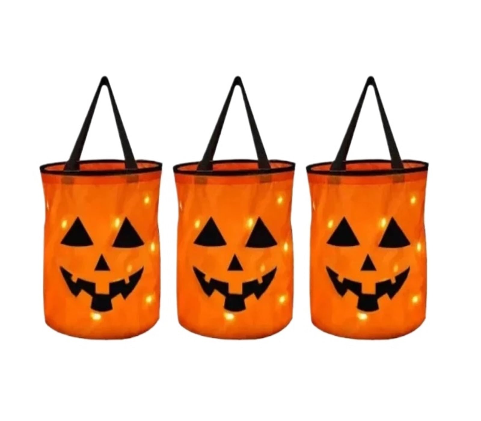 Light Halloween Trick Or Treat Bucket Pumpkin Candy Bags