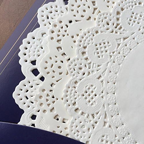 VIPITH 72 Pieces White Round Lace Paper Doilies Cake Packaging Paper Pad for Party or Wedding Tablewear Decoration, 5.5 Inch, 8.5 Inch, 10.5 Inch