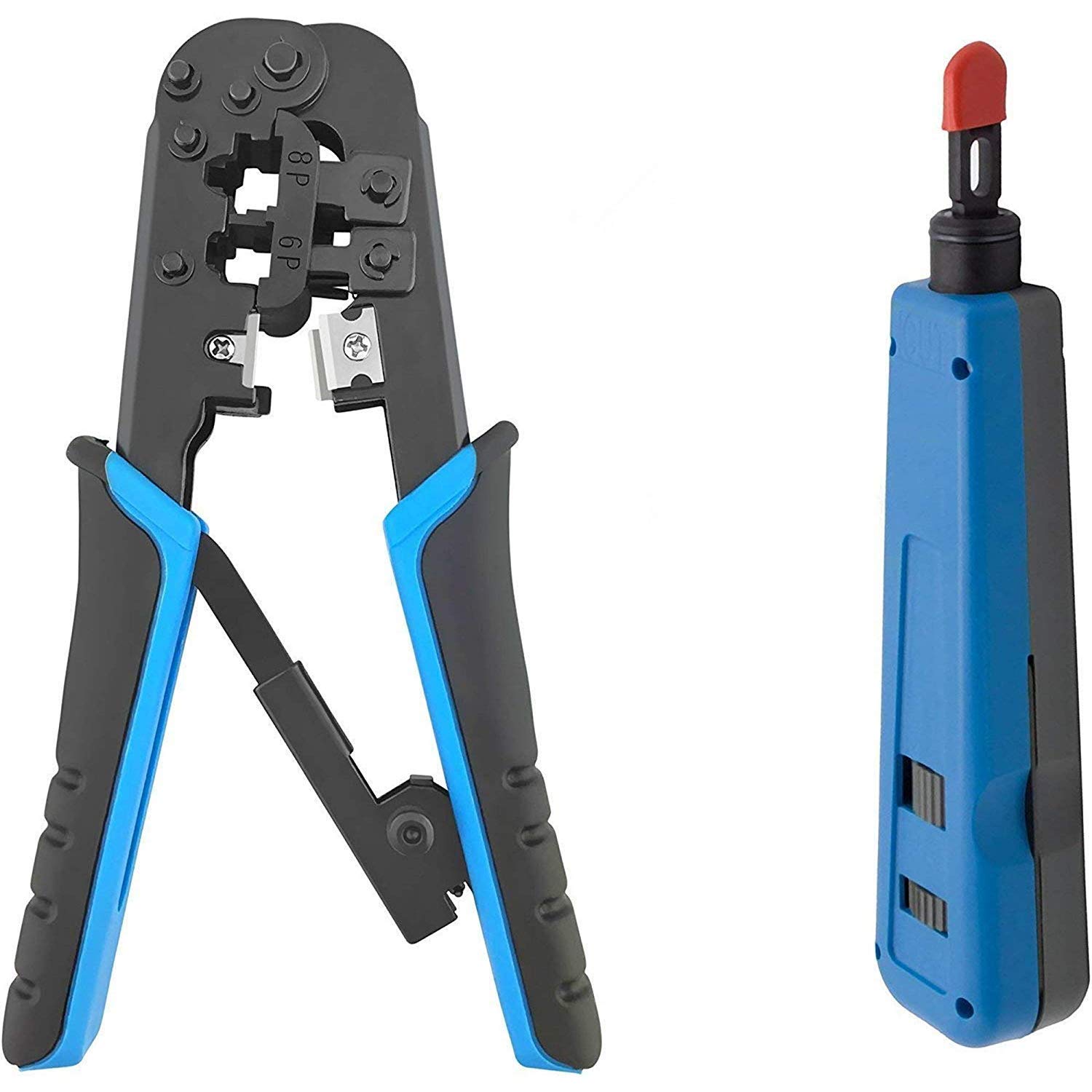 Huawell Eps2000pd Punch Down Tool With 66, 110 And Krone Blades Multifunction, Universal, Network Wire Cat6/Cat5e/Rj11/12 (Punch Down & Crimper)