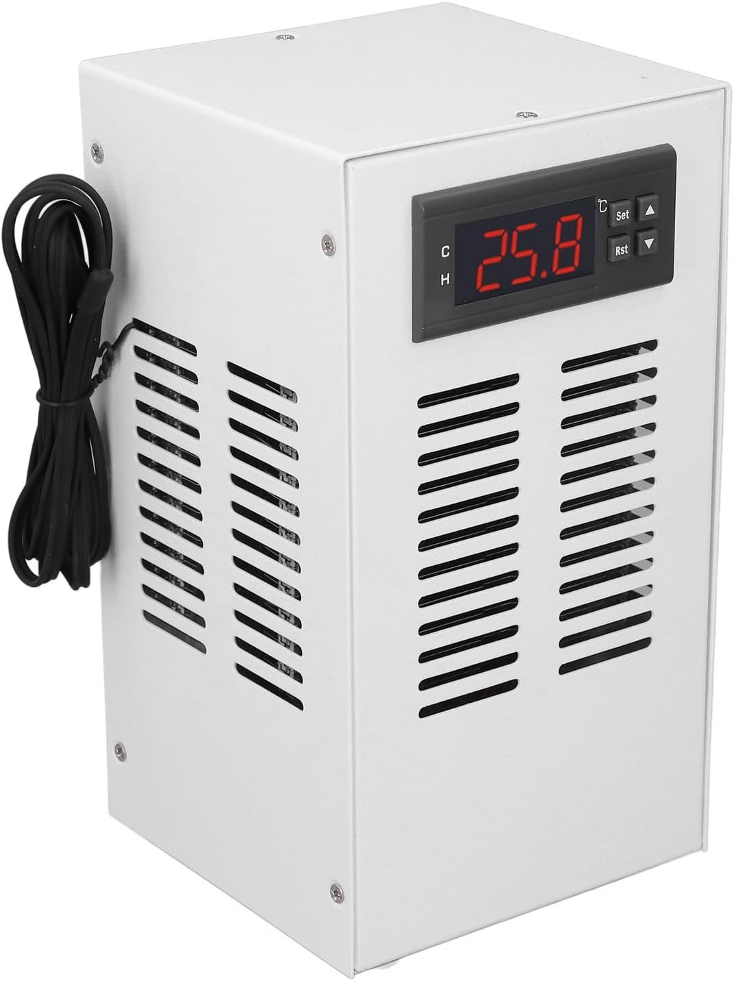 20L Water Tank Cooler Heater 2 in 1 Function Quiet Operate Rapid Cooling 72W Alloy Steel Material Aquarium Chiller with Pump Pipe for Hydroponic System 10~40℃ (US Plug)