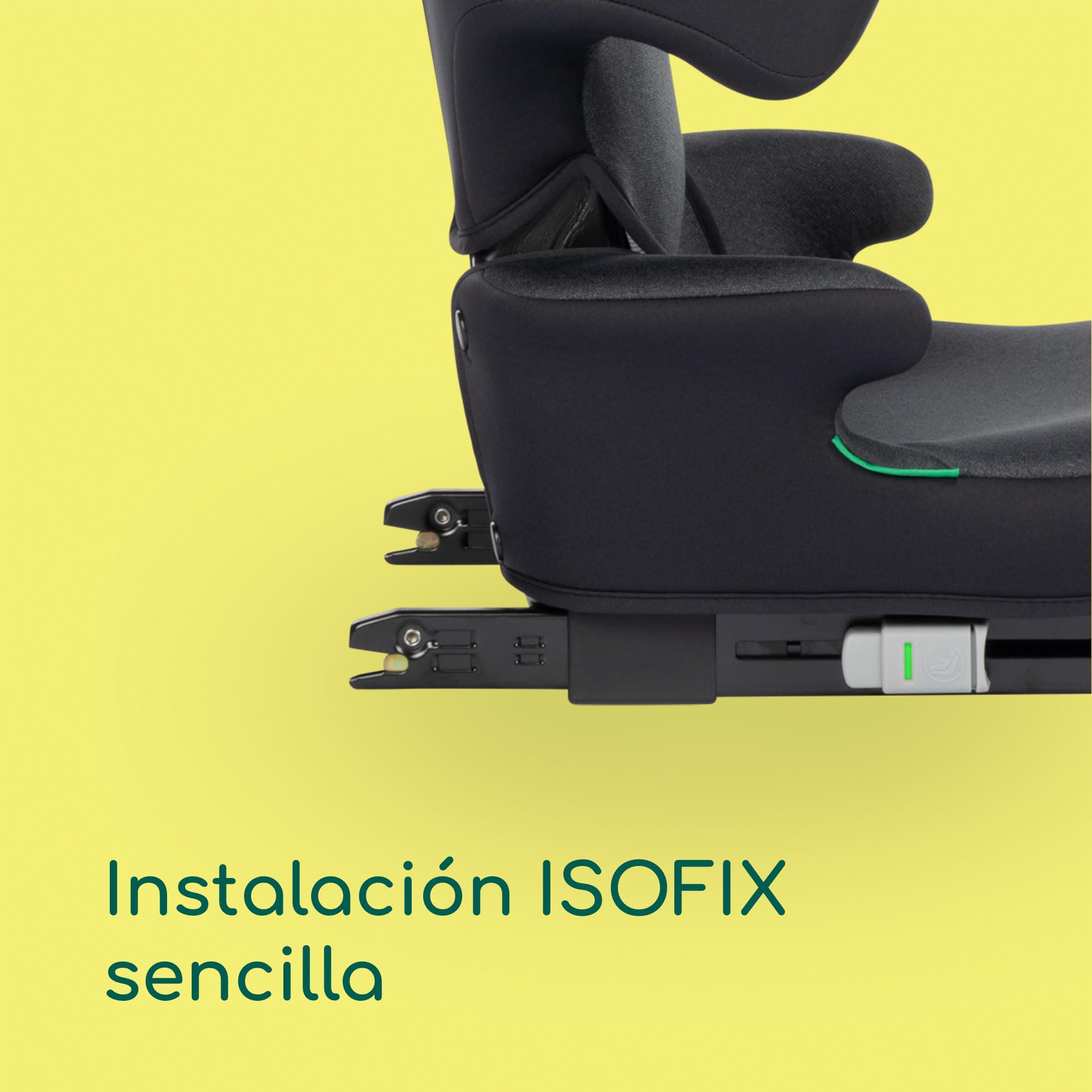 Bebeconfort RoadFix i-Size, Silla de Coche Elevador con Respaldo, 3,5-12 años (100-150 cm), Silla Coche ISOFIX, Silla de Coche Plegable, Ligera (4,4 kg), 14 Posiciones Reposacabezas, Tinted Black