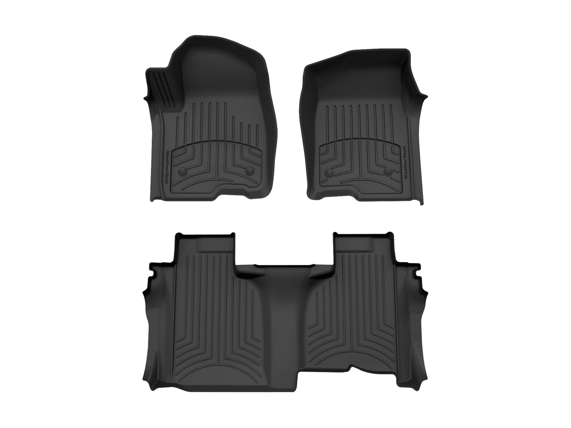 WeatherTech FloorLiner HP Custom Fit Floor Mats for GMC Sierra 2500HD / 3500HD - 1st & 2nd Row (441436-1-6VIM), Black