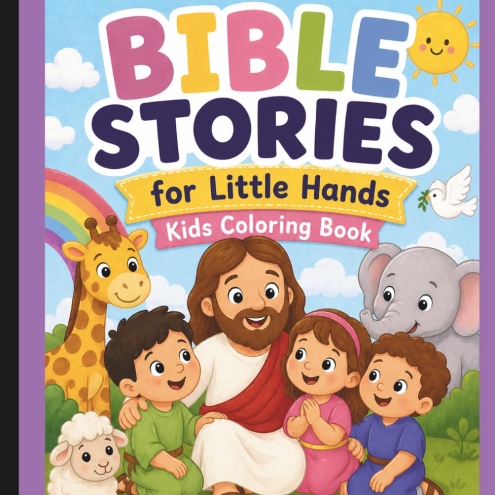Bible Stories for Little Hands: Kids Coloring Book: Easy Bible Stories Coloring Book for Children Ages 2-5 | Christian Coloring Book for Kids | Simple Faith-Based Activities