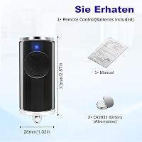 Wvoillty 868 MHz Kézi Távirányító Hörmann Garázskapu Nyitóhoz, 2 Gombos Kompatibilis HSE2BS Modellel 5