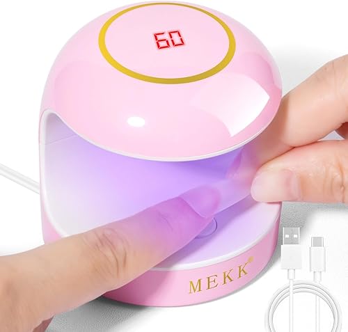 MEKK Mini luz UV para uñas de gel, lámpara de uñas LED UV de un solo dedo de 18 W, lámpara portátil de curación profesional pequeña, diseño compacto