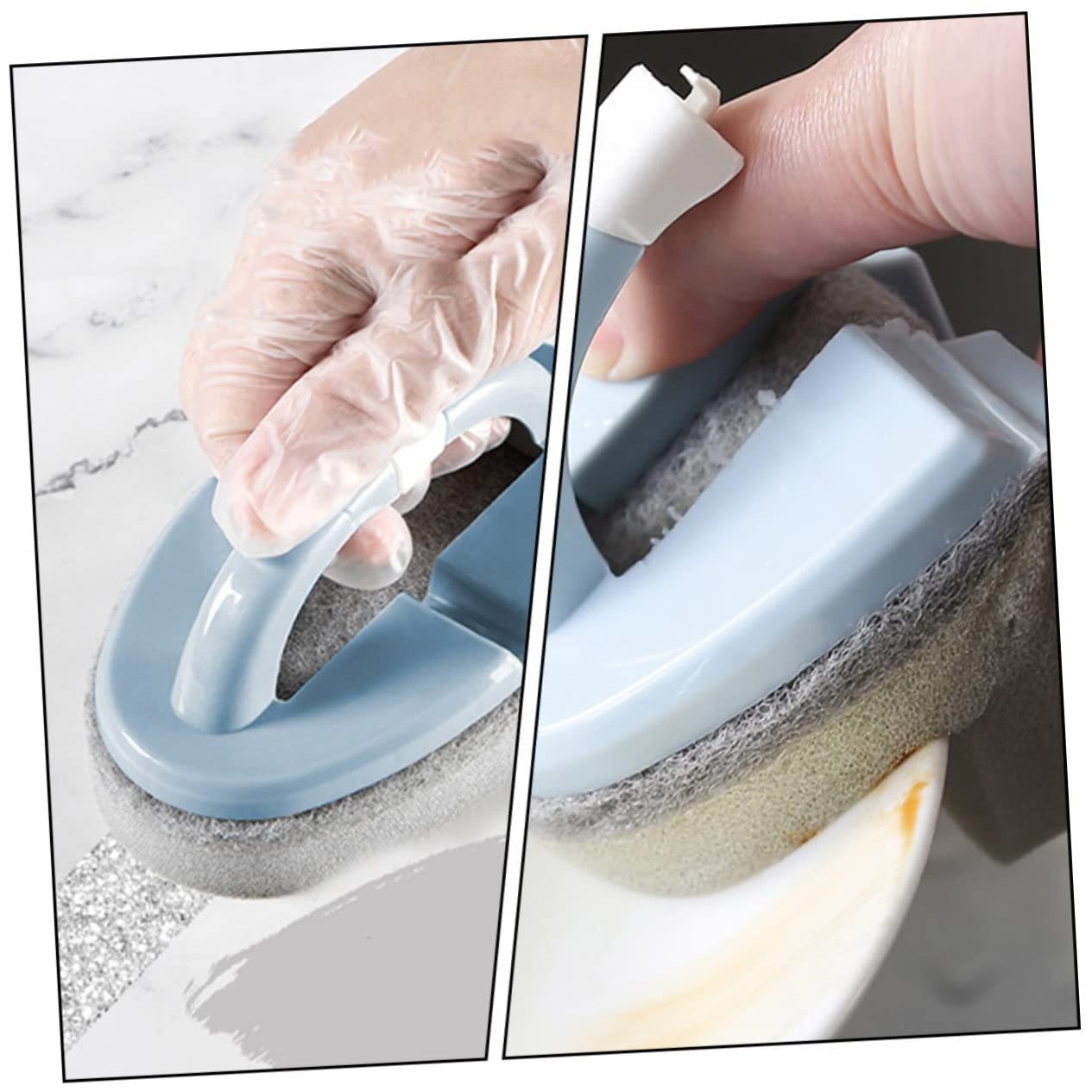 Schwämme, 3-teilige Schwamm-Scheuerbürste, Komfortgriff, Reinigungsbürste for Pool-Schwimmbadbürste, Klappbürste, Hand-Scheuerbürste