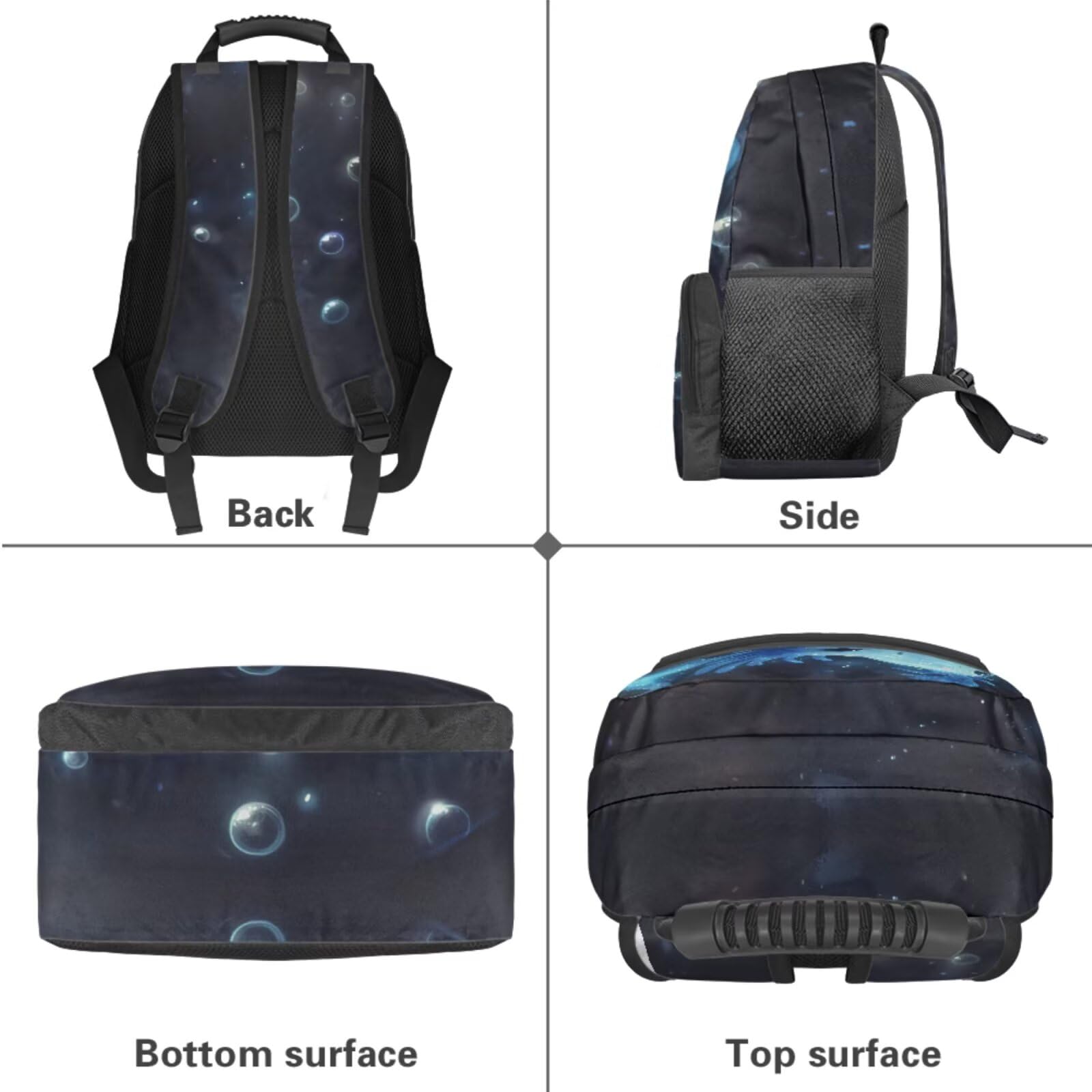 HUGS IDEA Zaino per ragazze con portapranzo 4 in 1 43,2 cm carino e leggero borsa per libro scolastico astuccio portachiavi, Glow Axolotl