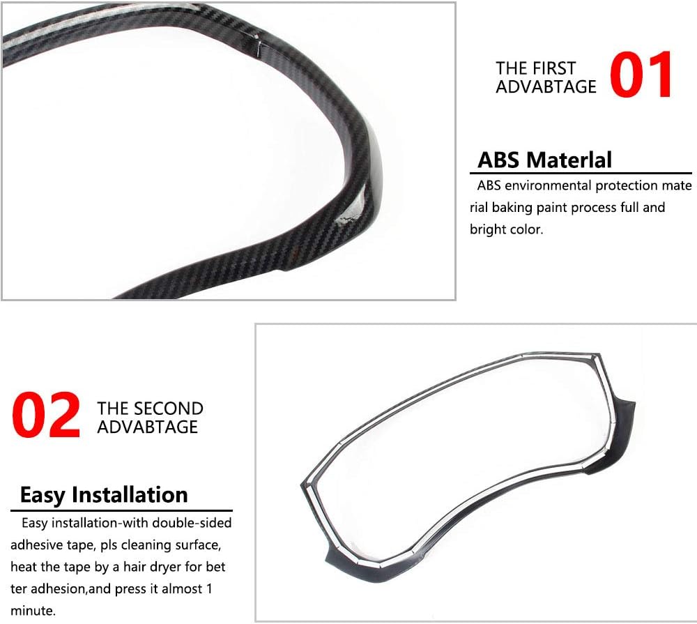 Korlot Dashboard Meter Frame Cover Trim For Dodge Ram 1500 2500 3500 2019+ (carbon fiber pattern)